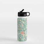 Chinoiserie Aqua Green Pastel Fresco Floral Garden Birds Oriental Botanical Water Bottle Gallery Image 1