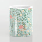 Chinoiserie Aqua Green Pastel Fresco Floral Garden Birds Oriental Botanical Coffee Mug Gallery Image 4