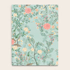 Chinoiserie Aqua Green Pastel Fresco Floral Garden Birds Oriental Botanical Notebook Gallery Image 4