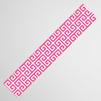 Large Pink and White Greek Key Pattern Table Runner Gallery Image 3