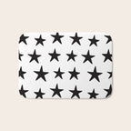 Star Pattern Black On White Bath Mat Gallery Image 1