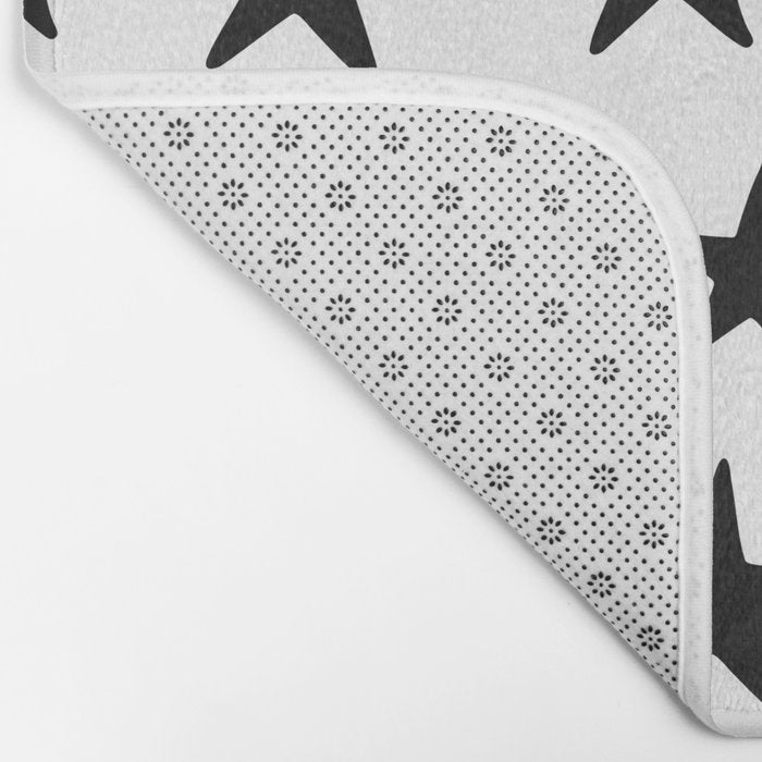 Star Pattern Black On White Bath Mat Gallery Image 2