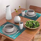 Starry Ocean, teal sailboat watercolor sea waves night Placemat Gallery Image 2