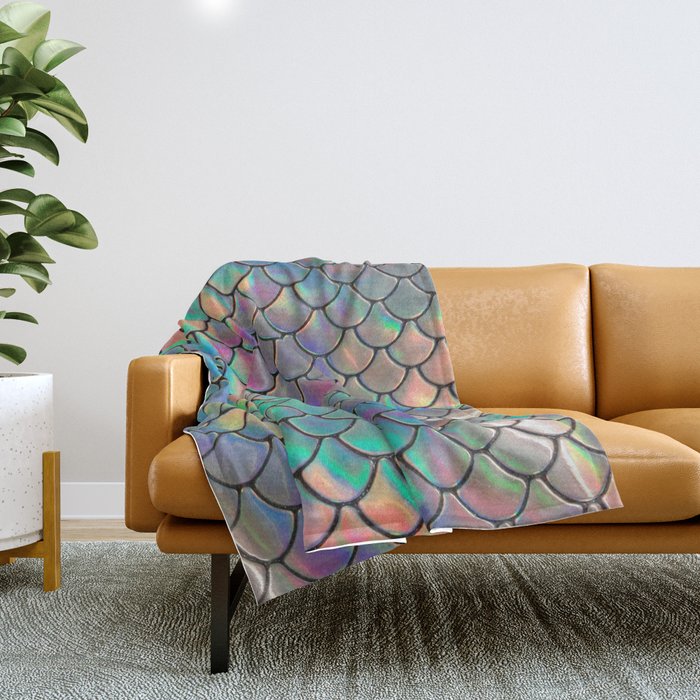 Iridescent Scales Throw Blanket Gallery Image 1