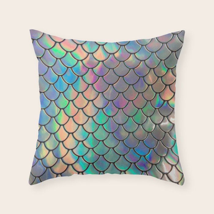 Iridescent Scales Throw Pillow Gallery Image 1