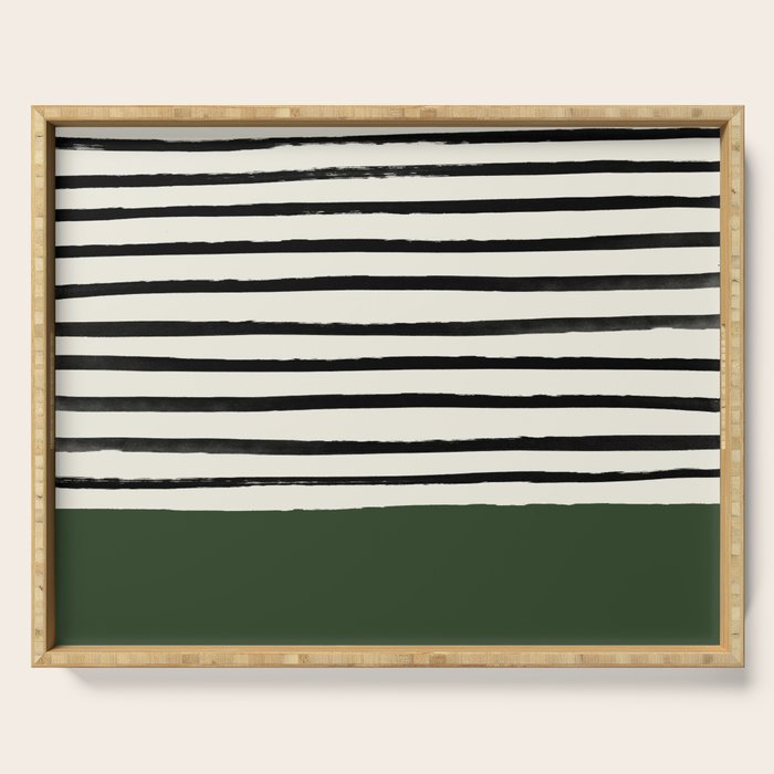 Forest Green x Stripes Serving Tray Gallery Image 1