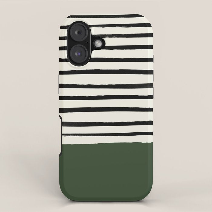 Forest Green x Stripes iPhone Case Gallery Image 1
