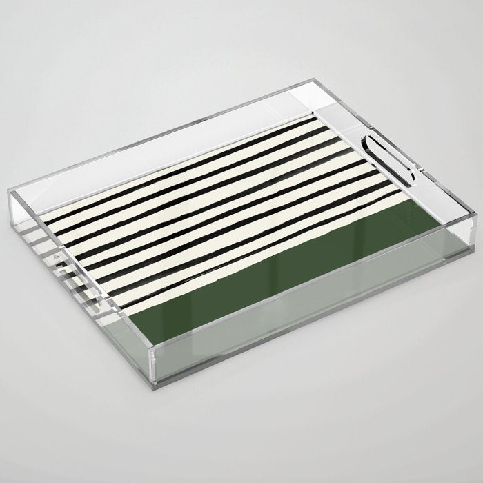 Forest Green x Stripes Acrylic Tray Gallery Image 1
