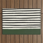 Forest Green x Stripes Outdoor Rug Gallery Image 1