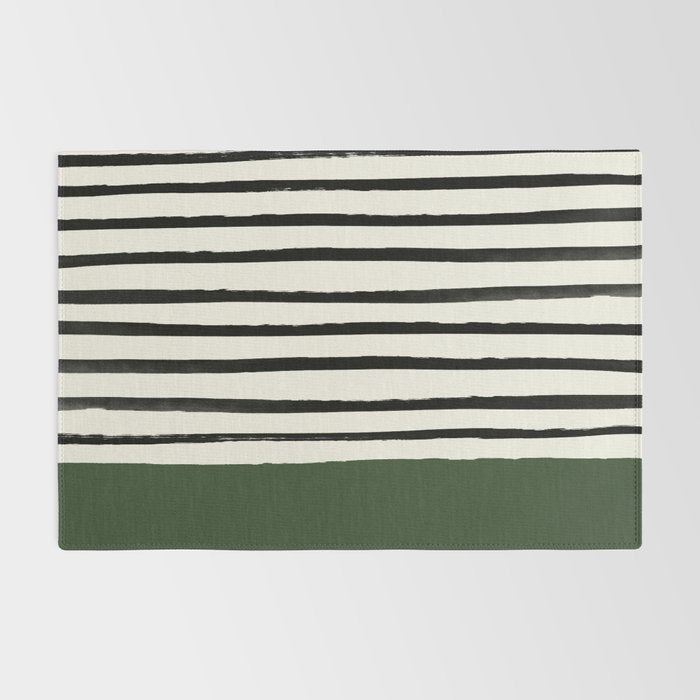 Forest Green x Stripes Rug Gallery Image 2