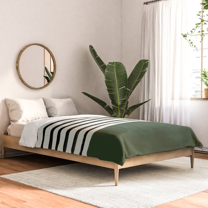 Forest Green x Stripes Comforter Gallery Image 2