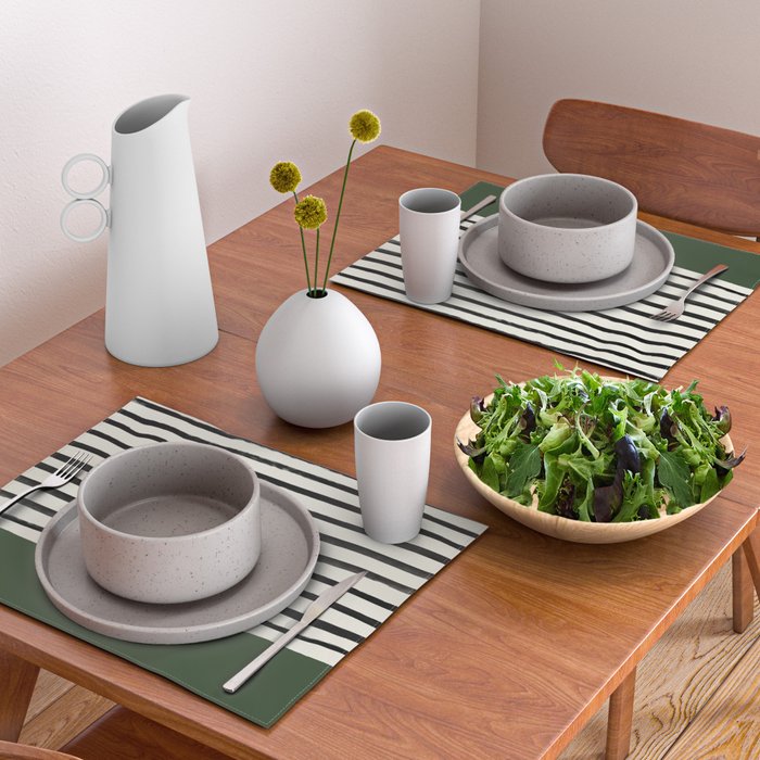 Forest Green x Stripes Placemat Gallery Image 2
