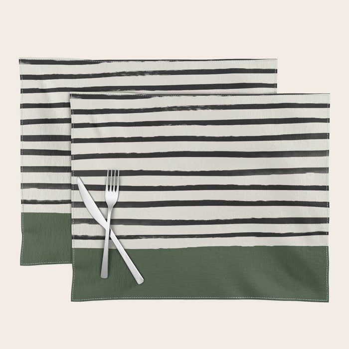Forest Green x Stripes Placemat Gallery Image 1
