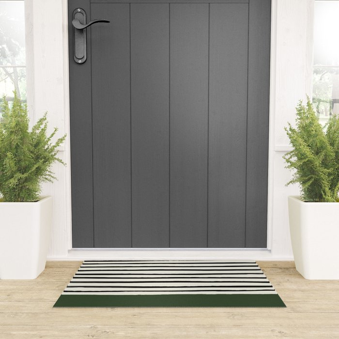 Forest Green x Stripes Welcome Mat Gallery Image 3
