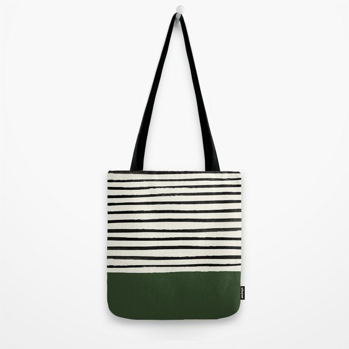 Forest Green x Stripes Tote Bag Gallery Image 2