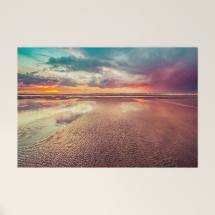 Beach Love Ocean Sunset Welcome Mat Gallery Image 1