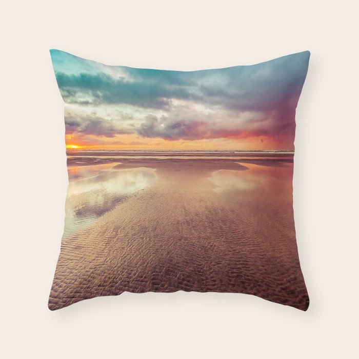 Beach Love Ocean Sunset Throw Pillow Gallery Image 6