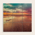 Beach Love Ocean Sunset Wood Wall Art Gallery Image 1