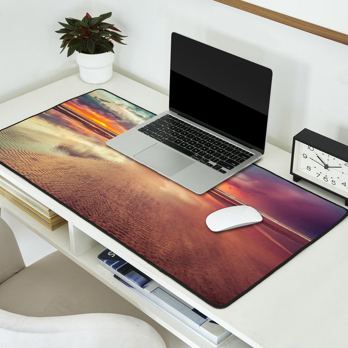 Beach Love Ocean Sunset Desk Mat Gallery Image 2
