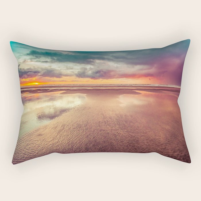 Beach Love Ocean Sunset Rectangular Pillow Gallery Image 2