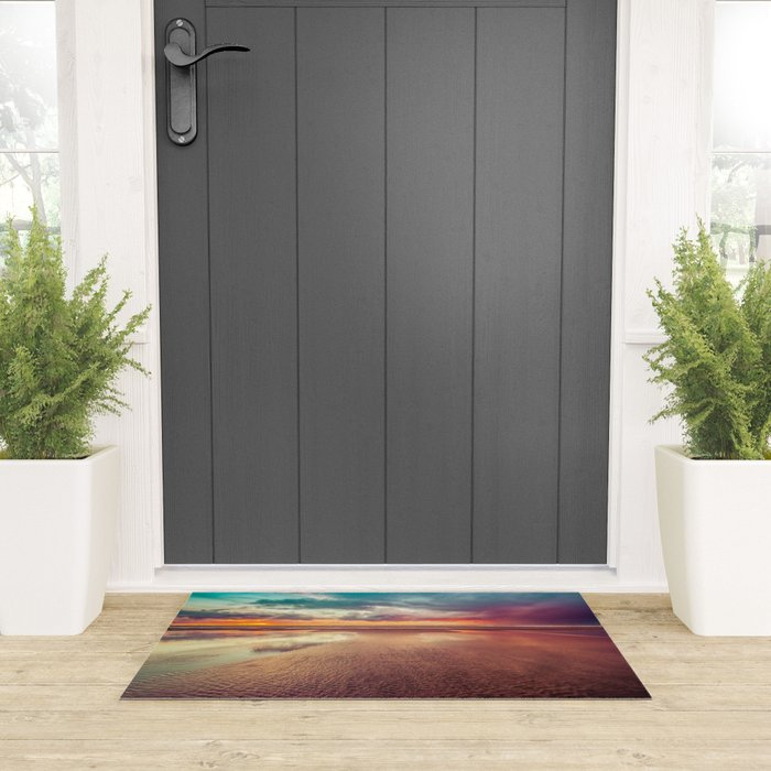 Beach Love Ocean Sunset Welcome Mat Gallery Image 3