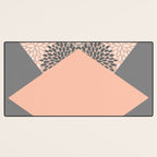 Modern, Floral Prints, with Block Color, Coral and Gray Desk Mat Gallery Image 3