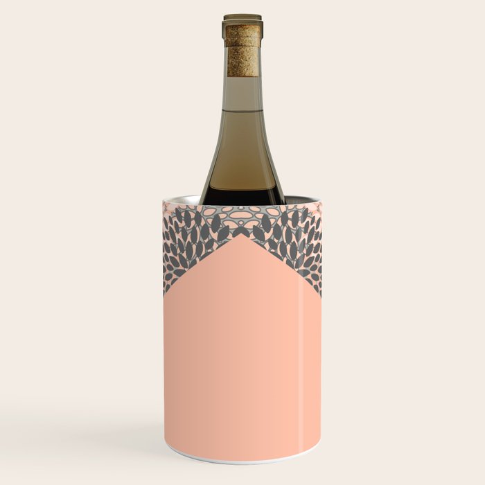 Modern, Floral Prints, with Block Color, Coral and Gray Wine Chiller Gallery Image 1