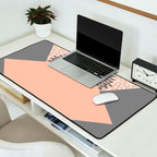 Modern, Floral Prints, with Block Color, Coral and Gray Desk Mat Gallery Image 2