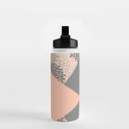 Modern, Floral Prints, with Block Color, Coral and Gray Water Bottle Gallery Image 2