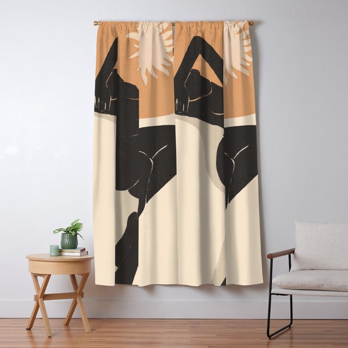 Minimal Abstract Art Nude Woman 4 Window Curtain Gallery Image 5