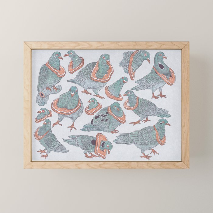 Pigeon Bread Necklaces Mini Art Print Gallery Image 1