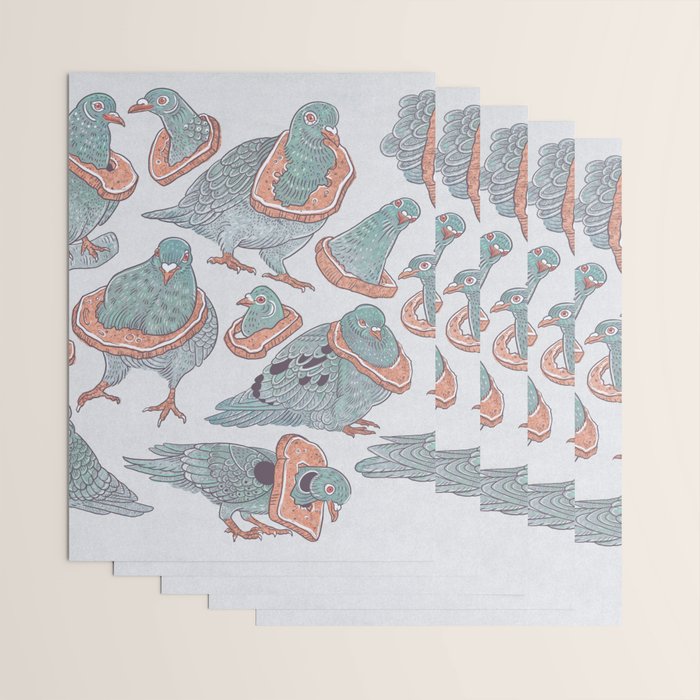 Pigeon Bread Necklaces Wrapping Paper Gallery Image 3