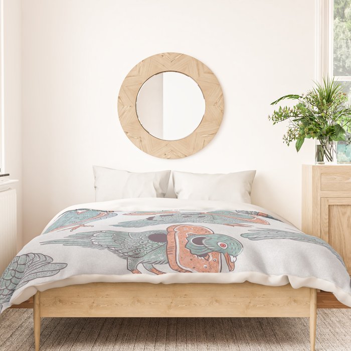 Pigeon Bread Necklaces Duvet Cover Gallery Image 3