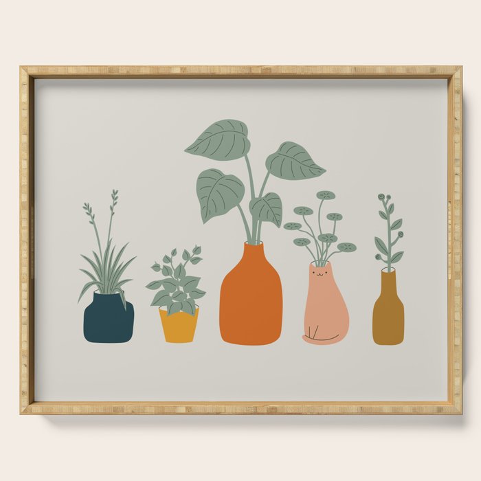 Cat and Plant 9 Serving Tray Gallery Image 1