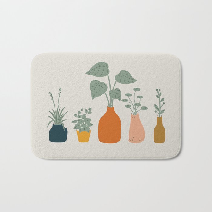 Cat and Plant 9 Bath Mat Gallery Image 1