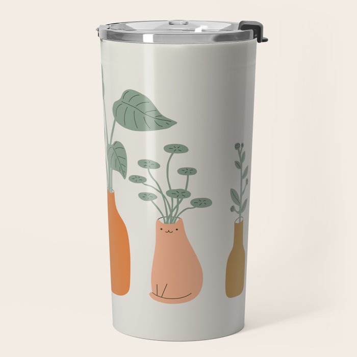 Cat and Plant 9 Travel Mug Gallery Image 2