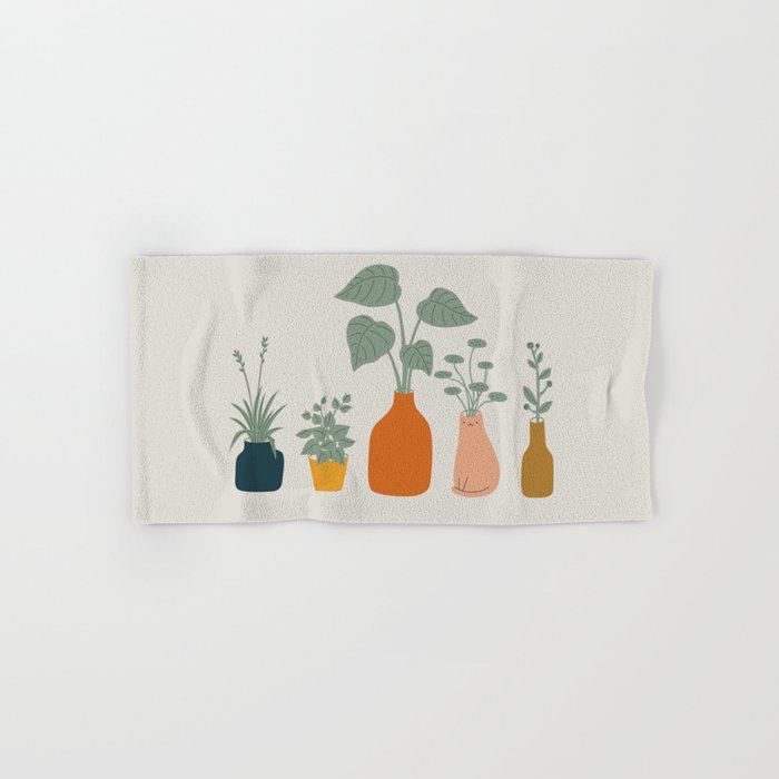 Cat and Plant 9 Bath Towel Gallery Image 1