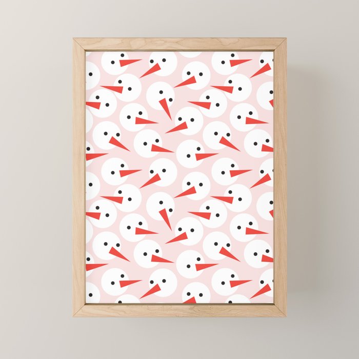 Snowman pattern Mini Art Print Gallery Image 1