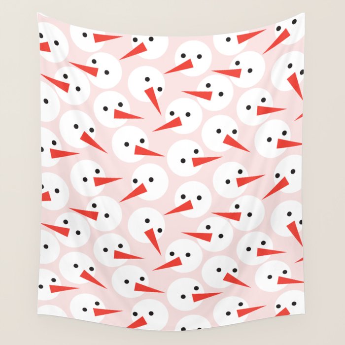 Snowman pattern Wall Tapestry Gallery Image 1