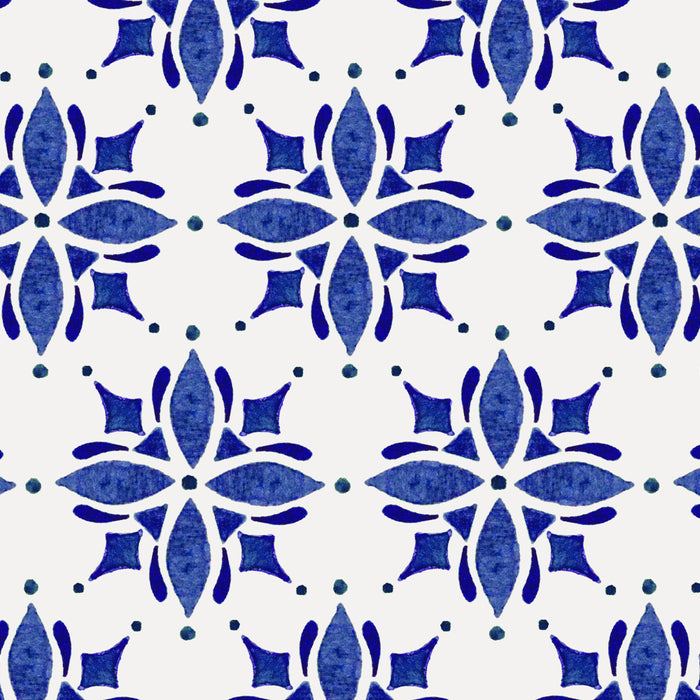Dark Blue Watercolor Tile Pattern Coffee Mug Gallery Image 2