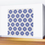 Dark Blue Watercolor Tile Pattern Wall Mural Gallery Image 2
