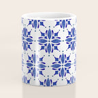 Dark Blue Watercolor Tile Pattern Coffee Mug Gallery Image 4