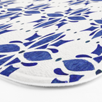 Dark Blue Watercolor Tile Pattern Bath Mat Gallery Image 3