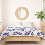 Dark Blue Watercolor Tile Pattern Duvet Cover Gallery Image 3