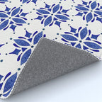 Dark Blue Watercolor Tile Pattern Rug Gallery Image 4