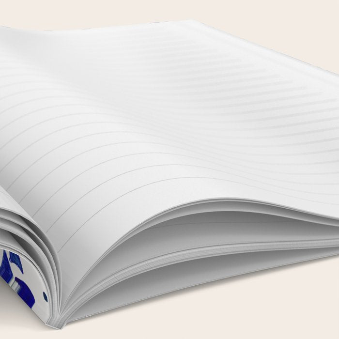 Dark Blue Watercolor Tile Pattern Notebook Gallery Image 2