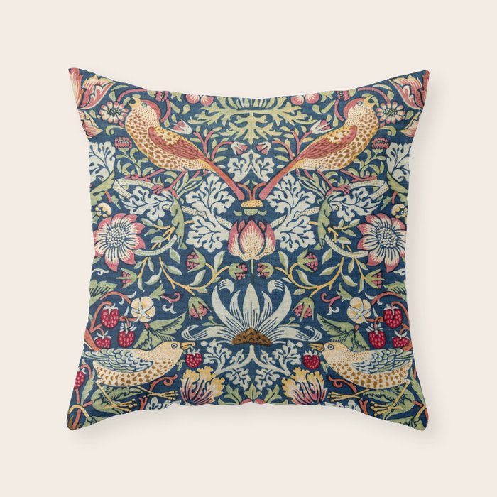 Strawberry Thief by William Morris  Throw Pillow Gallery Image 1