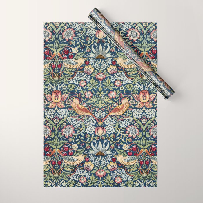 Strawberry Thief by William Morris  Wrapping Paper Gallery Image 1