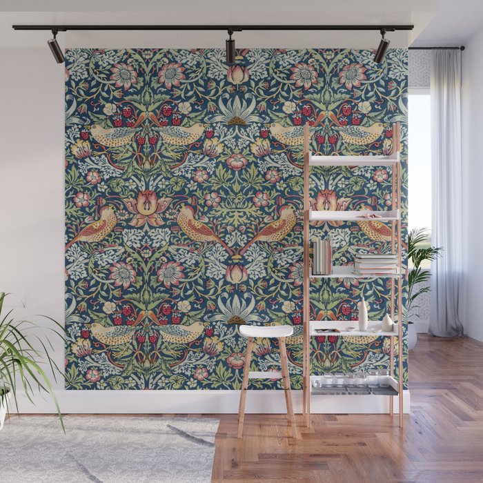 Strawberry Thief by William Morris  Wall Mural Gallery Image 1