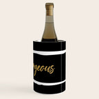 Hello Gorgeous, Gold, Black and White Print Wine Chiller Gallery Image 3